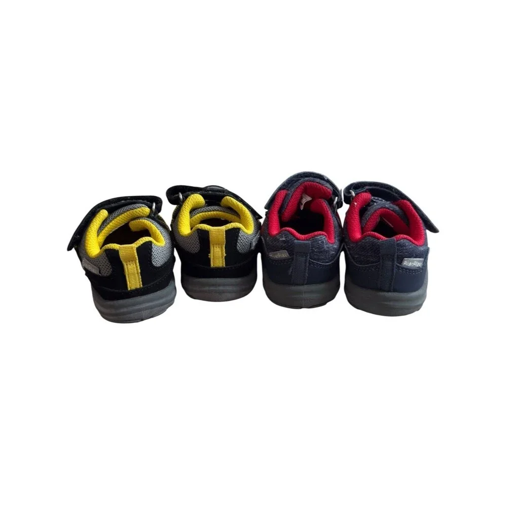 OshKosh B'Gosh Baby Bundle of 2 Gray Yellow Blue Red Velcro Sneakers. 5 Toddler.